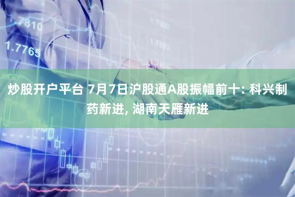 炒股开户平台 7月7日沪股通A股振幅前十: 科兴制药新进, 湖南天雁新进